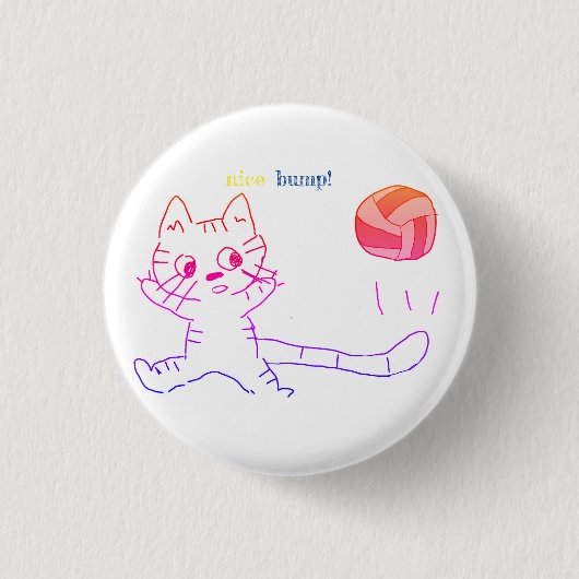 vollayball cat Button2 Ronde Button 3,2 Cm (Voorkant)