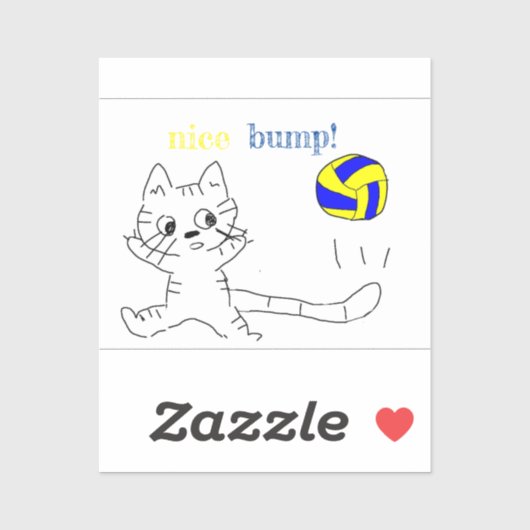 vollayball cat sticker (Vel)
