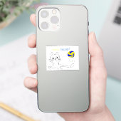 vollayball cat sticker (Telefoon)