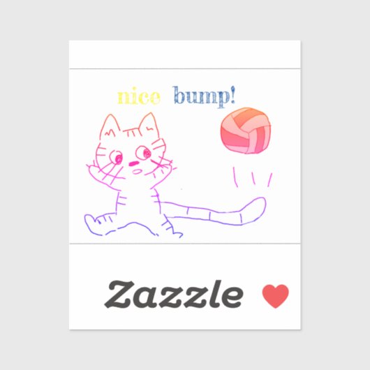 vollayball cat sticker2 sticker (Vel)