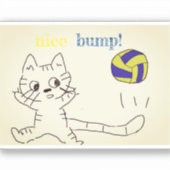vollayball cat sticker3 sticker (Voorkant)