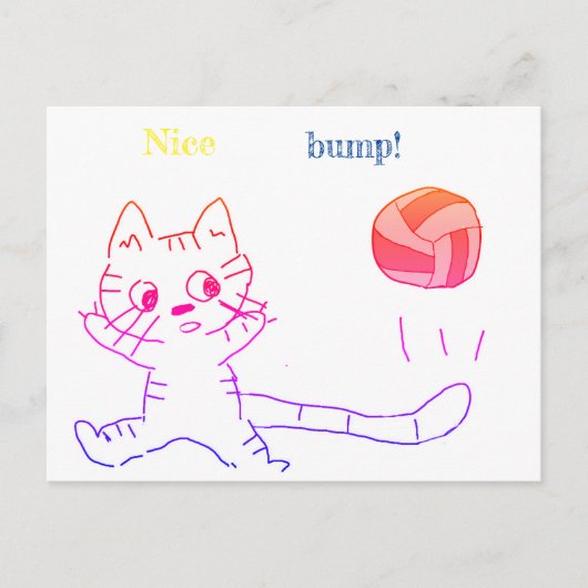 vollayball-kattenkaart3 briefkaart (Voorkant)