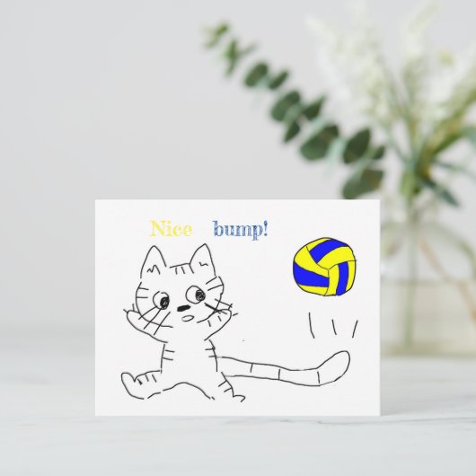 vollayball-kattenkaart briefkaart (Staand voorkant)