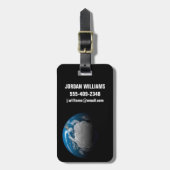 volle aarde met gesimuleerde wolken boven antarcti bagagelabel (Voorkant verticaal)