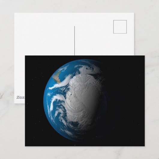 volle aarde met gesimuleerde wolken boven antarcti briefkaart (Voorkant / Achterkant)