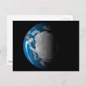 volle aarde met gesimuleerde wolken boven antarcti briefkaart (Voorkant / Achterkant)