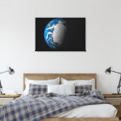 volle aarde met gesimuleerde wolken boven antarcti canvas afdruk (Insitu (Slaapkamer))