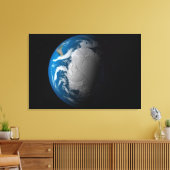 volle aarde met gesimuleerde wolken boven antarcti canvas afdruk (Insitu (Woonkamer))