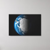 volle aarde met gesimuleerde wolken boven antarcti canvas afdruk (Voorkant)