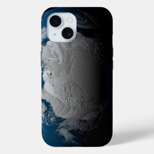 volle aarde met gesimuleerde wolken boven antarcti iPhone 15 case