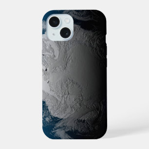volle aarde met gesimuleerde wolken boven antarcti iPhone 15 case