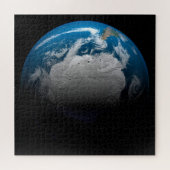 volle aarde met gesimuleerde wolken boven antarcti legpuzzel (Horizontaal)