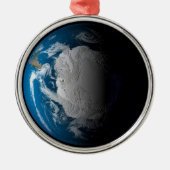 volle aarde met gesimuleerde wolken boven antarcti metalen ornament (Voorkant)