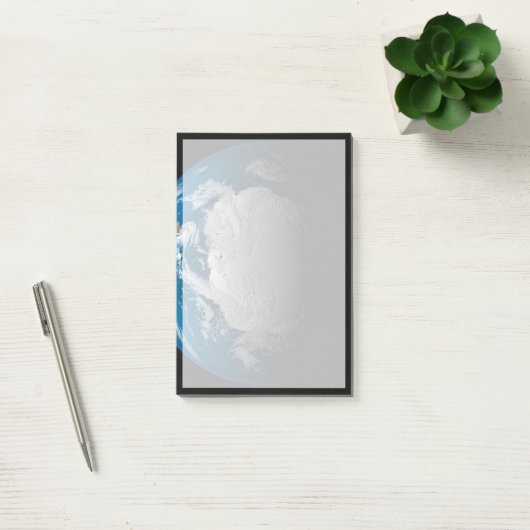 volle aarde met gesimuleerde wolken boven antarcti post-it® notes (Kantoor)
