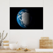 volle aarde met gesimuleerde wolken boven antarcti poster (Keuken)