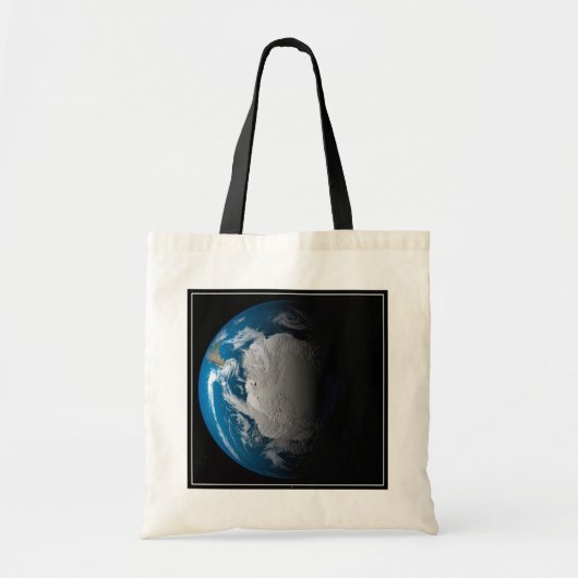 volle aarde met gesimuleerde wolken boven antarcti tote bag (Voorkant)