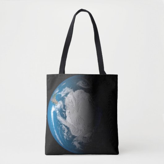 volle aarde met gesimuleerde wolken boven antarcti tote bag (Voorkant)