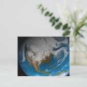 Volle Aarde met gesimuleerde wolken boven Noord-Am Briefkaart (Staand voorkant)