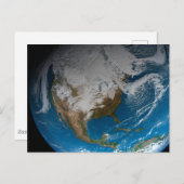 Volle Aarde met gesimuleerde wolken boven Noord-Am Briefkaart (Voorkant / Achterkant)