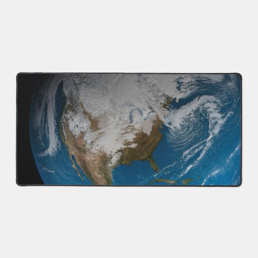 Volle Aarde met gesimuleerde wolken boven Noord-Am Bureaumat (Voorkant)