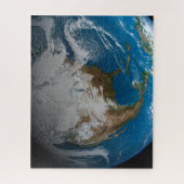 Volle Aarde met gesimuleerde wolken boven Noord-Am Legpuzzel (Verticaal)