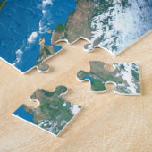 Volle Aarde met gesimuleerde wolken boven Noord-Am Legpuzzel (Zijkant)