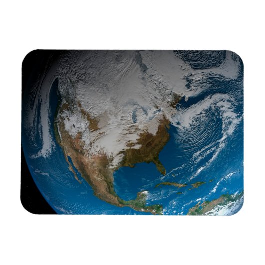 Volle Aarde met gesimuleerde wolken boven Noord-Am Magneet (Horizontaal)