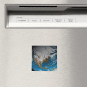 Volle Aarde met gesimuleerde wolken boven Noord-Am Magneet (Insitu (Vaatwasser))