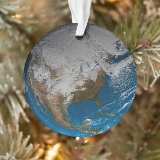 Volle Aarde met gesimuleerde wolken boven Noord-Am Ornament (Boom)