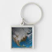 Volle Aarde met gesimuleerde wolken boven Noord-Am Sleutelhanger (Voorkant)