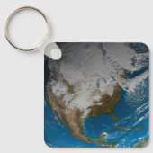 Volle Aarde met gesimuleerde wolken boven Noord-Am Sleutelhanger (Voorkant)