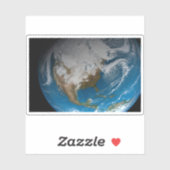 Volle Aarde met gesimuleerde wolken boven Noord-Am Sticker (Vel)