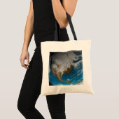 Volle Aarde met gesimuleerde wolken boven Noord-Am Tote Bag (Voorkant (product))