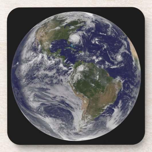 Volle aarde met orkaan Irene aan de oostkust. Bier Onderzetter (Voorkant)