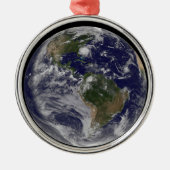 Volle aarde met orkaan Irene aan de oostkust. Metalen Ornament (Voorkant)