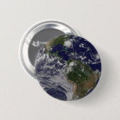 Volle aarde met orkaan Irene aan de oostkust. Ronde Button 5,7 Cm (Voorkant /achterkant)