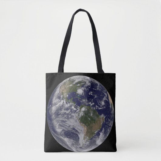 Volle aarde met orkaan Irene aan de oostkust. Tote Bag (Voorkant)