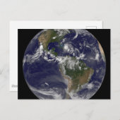 Volle aarde met orkaan Irene over de Bahama's. Briefkaart (Voorkant / Achterkant)