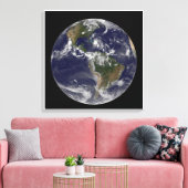 Volle aarde met orkaan Irene over de Bahama's. Canvas Afdruk (Insitu (Woonkamer))