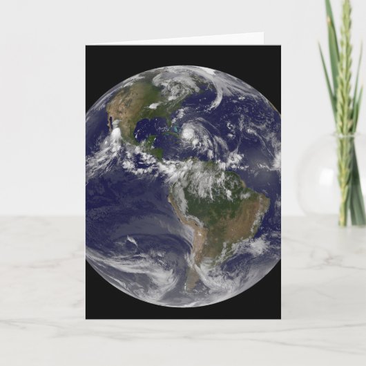 Volle aarde met orkaan Irene over de Bahama's. Kaart (Voorkant)