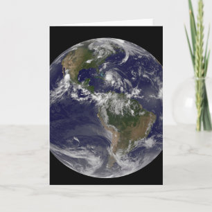 Volle aarde met orkaan Irene over de Bahama's. Kaart