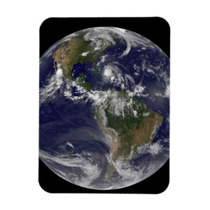 Volle aarde met orkaan Irene over de Bahama's. Magneet