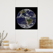 Volle aarde met orkaan Irene over de Bahama's. Poster (Keuken)