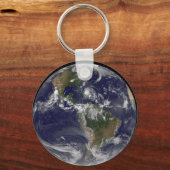 Volle aarde met orkaan Irene over de Bahama's. Sleutelhanger (Achterkant)