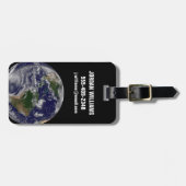 Volle aarde met tropische Stormen in de Atlantisch Bagagelabel (Voorkant horizontaal)