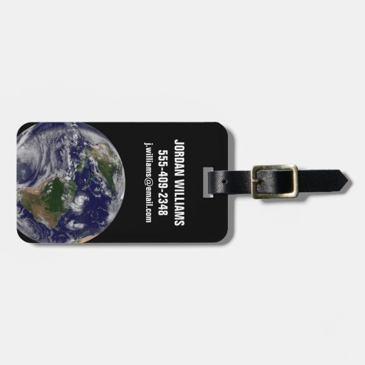 Volle aarde met tropische Stormen in de Atlantisch Bagagelabel (Voorkant horizontaal)