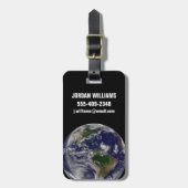 Volle aarde met tropische Stormen in de Atlantisch Bagagelabel (Voorkant verticaal)