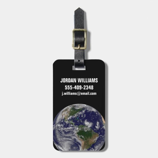 Volle aarde met tropische Stormen in de Atlantisch Bagagelabel (Voorkant verticaal)