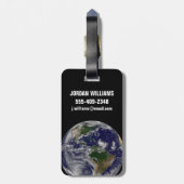 Volle aarde met tropische Stormen in de Atlantisch Bagagelabel (Achterkant verticaal)