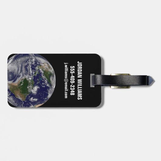 Volle aarde met tropische Stormen in de Atlantisch Bagagelabel (Achterkant horizontaal)